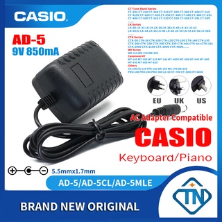 อะแดปเตอร์พาวเวอร์ซัพพลาย 9V 850mA AD-5MR สําหรับเปียโนไฟฟ้า Casio CTK-480 CTK-481 CTK-485 CTK-491 CTK-495 CTK-496 CTK-500