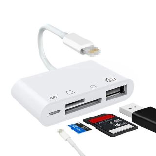 4 in 1 Card Reader อะแดปเตอร์ SD TF USB พอร์ตชาร์จสำหรับ ไอPhone Type C OTG Android Photo Transfer โทรศัพท์หน่วยความจำ