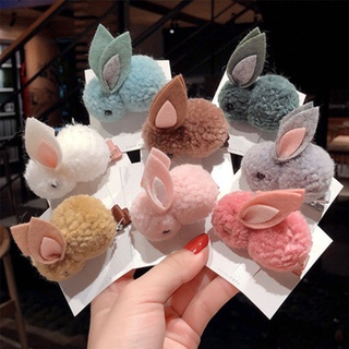 Rabbit Hair Clip Soft Cute Stuffed Hairpins for Women Girl Easter Baby Infant Teens