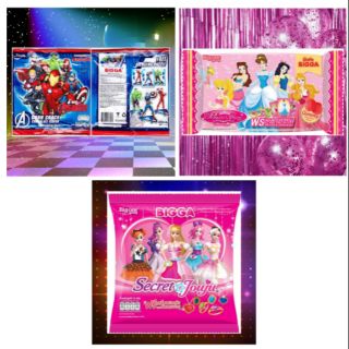 12 ห่อ ขนมของเล่นบิ๊กก้า แถมขนมด้วยนะ Bigga Secret Jouju Corn Snack,Bigga Princess Story Gummy,Bigga Avengers Puzzle