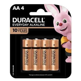 ถ่าน Duracell Everyday alkaline AA 1.5V แพค4ก้อน ของแท้