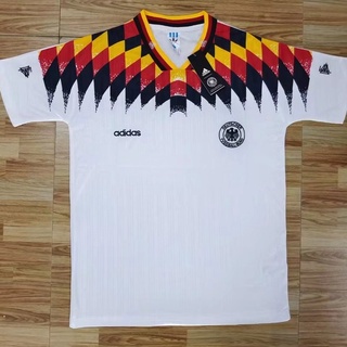 เสื้อกีฬาแขนสั้น ลายทีมชาติฟุตบอลเยอรมนี 1994 season ย้อนยุค คุณภาพสูง ไซซ์ S-2XL