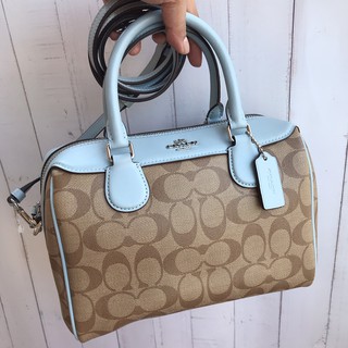 COACH MINI BENNETT SATCHEL IN SIGNATURE CANVAS สีฟ้า