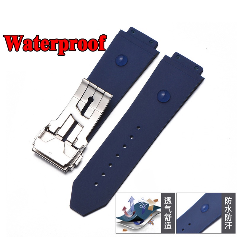 สายนาฬิกาข้อมือ สายยางซิลิโคน แบบพับได้ ขนาดใหญ่ อุปกรณ์เสริม สําหรับ HUBLOT BIG BANG CLASSIC FUSION