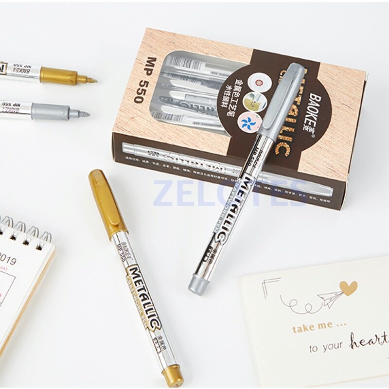 ปากกามาร์คเกอร์ สำหรับงาน DIY  รุ่น550 หัว 1.5mm มี 2 สี เมทัลลิคทองและเงิน (ราคาต่อด้าม) - รูปที่ 5