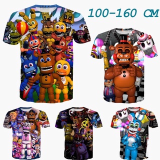 ใหม่ เสื้อยืดแขนสั้น พิมพ์ลาย Five Nights At Freddys 3D สําหรับเด็กผู้ชาย ผู้หญิง 7 สี 2021