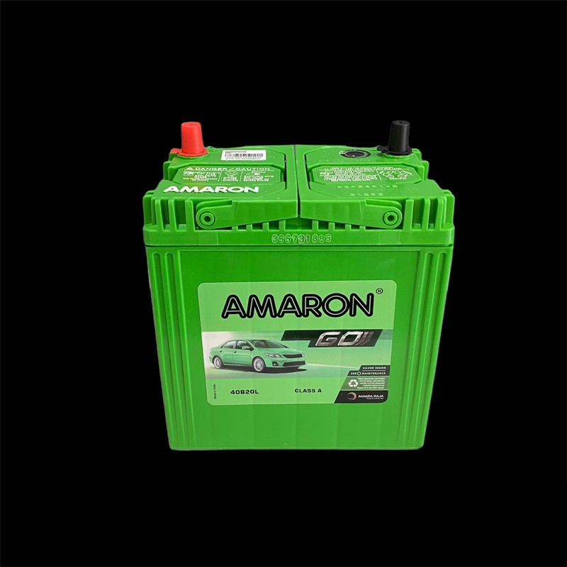 🌸ส่งฟรีในภูเก็ต🌸AMARON 40B20L 35 แอมป์ อมารอน แบตเตอรี่รถเก๋ง มีเก็บเงินปลายทาง