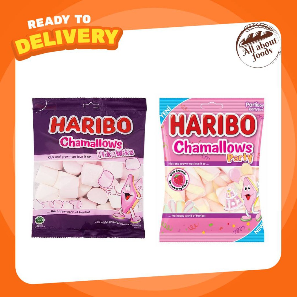 Haribo Chamallows Pink&White Party ฮาริโบ้ มาร์ชเมลโล่ มีให้เลือก 2 ขนาด 70,150กรัม