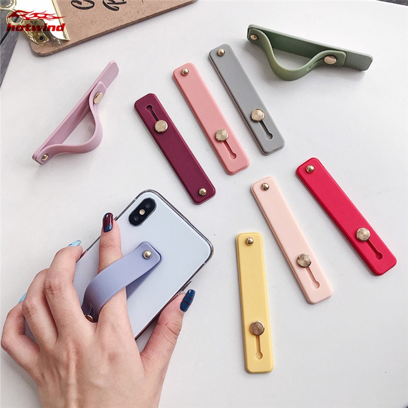 HW ขาตั้งโทรศัพท์ แบบสติกเกอร์ พับและดึงออกได้ สีสันสดใส สำหรับโทรศัพท์