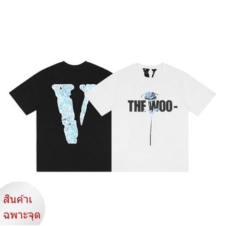 เสื้อยืดอินเทรนด์Vlone เสื้อยืดคอกลมแขนสั้นพิมพ์ลายดอกกุหลาบ
S-3XL