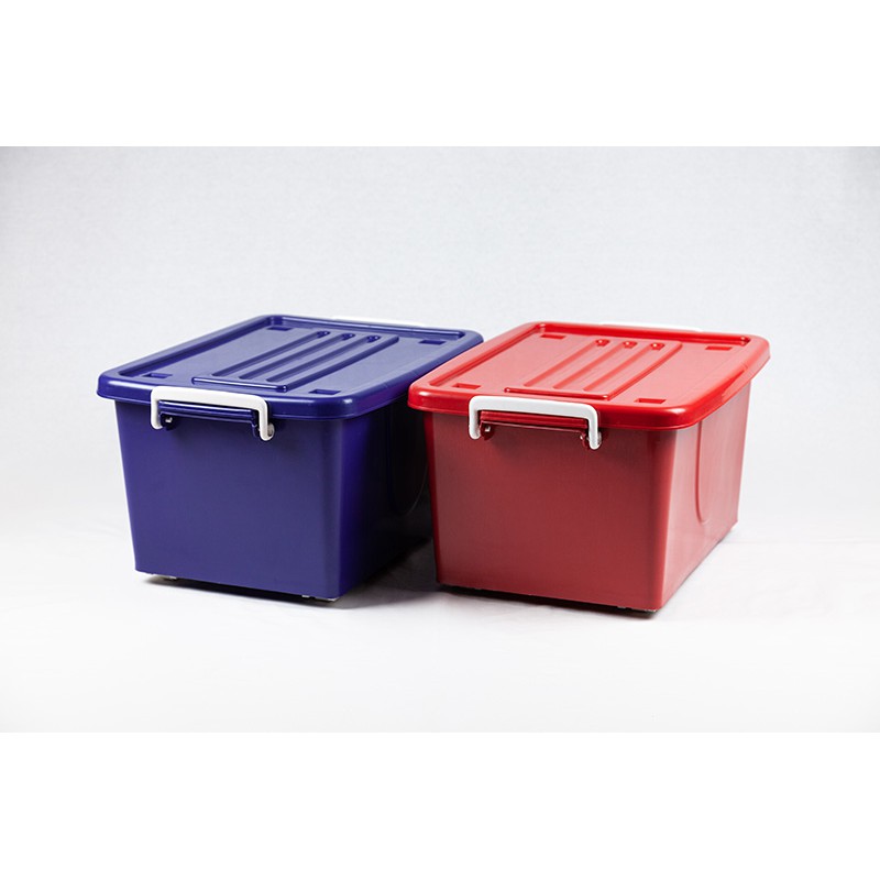 กล่องพลาสติก มีล้อ ขนาด 30 ลิตร (No.301 สีเข้ม) - รูปที่ 2