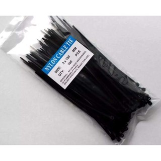 LXJCABLE TIES 6 นิ้ว สีดำ (100 เส้น)