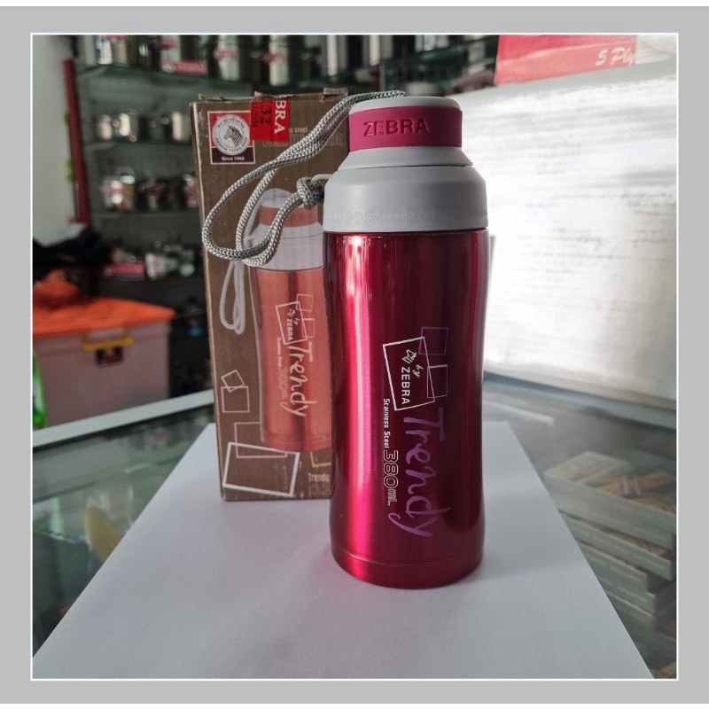 112810 กระติกน้ําสูญญากาศ 380ml, แก้วน้ํา Zebra Thailand, SUS 304