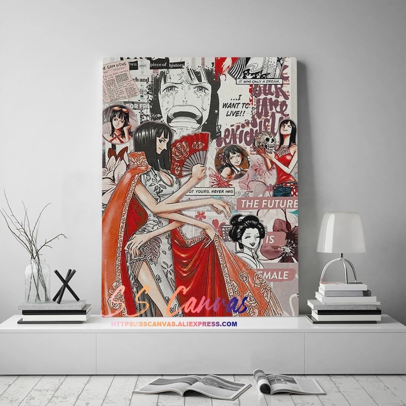 Nico Robin Collage One Piece Aesthetic Painting Living Room Wall Art Bedroom Prints Pictures Decoration Canvas Home Deco ส วนลดอ กต อไป 312