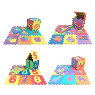 แผ่นรองคลาน คละสี  ขนาด 30x30x0.8 Cm. จำนวน 10 แผ่น/แพ็ค แผ่นรองคลาน ชุด ผลไม้ พาหนะ ตัวเลข สัตว์