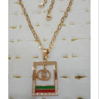 สร้อยคอไทเทเนียม GC สีทอง 60 ซม. สเตนเลส 100% สําหรับผู้หญิง