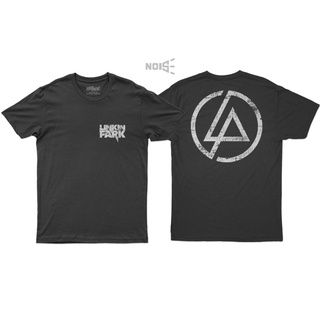 เสื้อยืดโอเวอร์ไซส์เสื้อยืดลําลอง ผ้าฝ้าย 100% แขนสั้น พิมพ์ลาย BAND ROCK LINKIN PARK ORIGINAL NOISE สีดํา พลัสไซซ์ XS-X