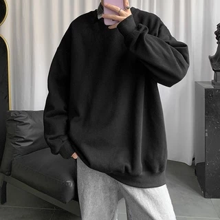 [การจัดส่งในท้องถิ่น] เสื้อสเวตเตอร์แขนยาว แบบลำลอง สีพื้น สำหรับผู้ชาย ขนาด M-5XL