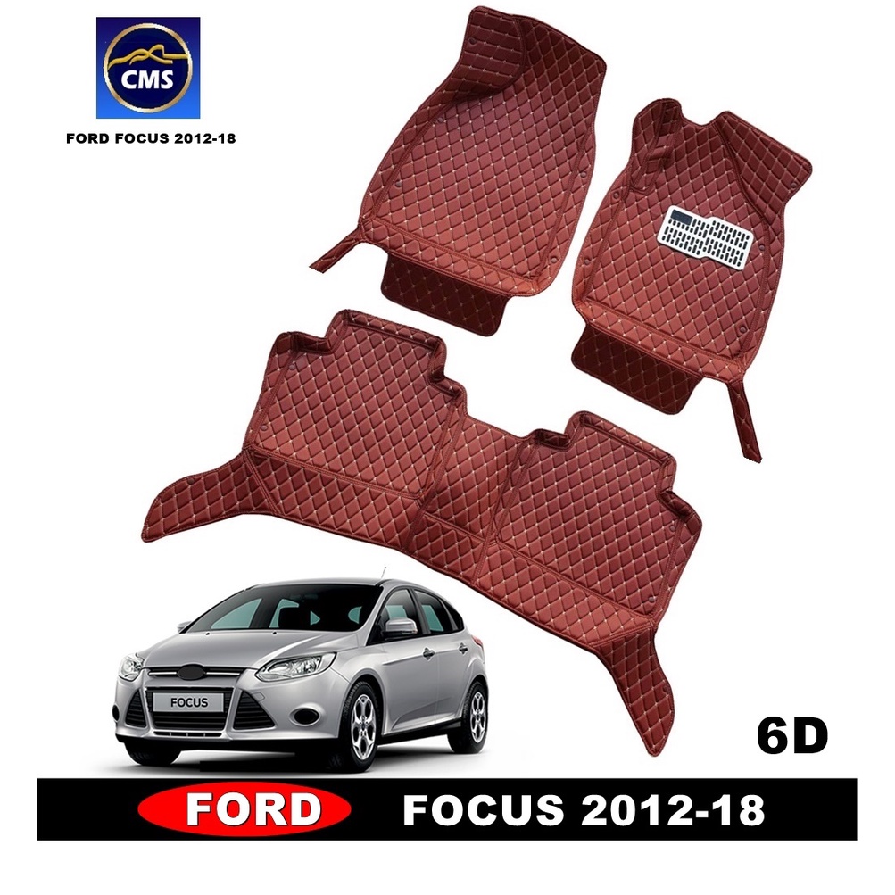 FORD FOCUS 2012-18 พรมรถยนต์6D เข้ารูป เต็มคัน 3ชิ้น