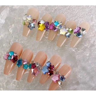 50 ชิ้นคริสตัลทะเลสีฟ้าลิตเติ้ลสตาร์เล็บเครื่องประดับ/ผสมสีห้าแฉกดาวแบนเครื่องประดับเล็บ