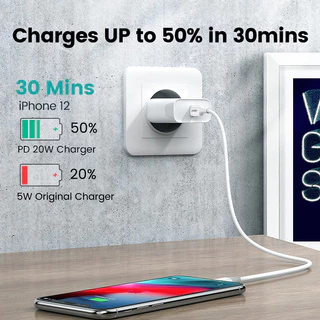 UGREEN สายชาร์จ USB C เป็น USB 20W 1.5 เมตร สำหรับ ไอโฟน12 11 X XS XR 8 7