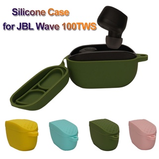 เคสหูฟังไร้สาย ซิลิโคน กันกระแทก สีพื้น สําหรับ JBL WAVE 100 TWS JBL100TWS