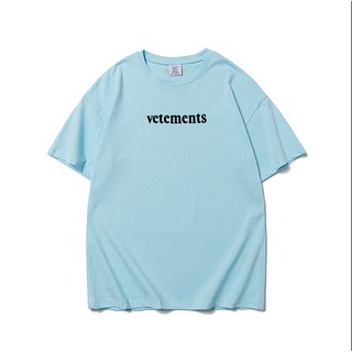 Vetements ใหม่ เสื้อยืด แขนสั้น พิมพ์โลโก้ แบบสบาย ๆS-5XL