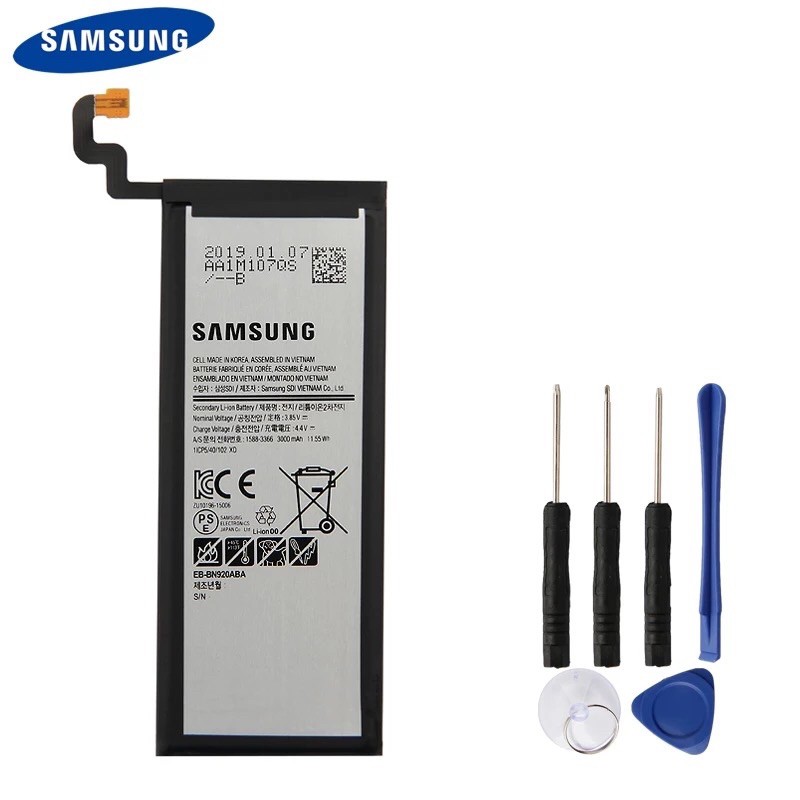แบตเตอรี่EB-BN920ABEสำหรับSamsung GALAXYหมายเหตุ5 N9200 N920t N920c Note5 SM-N9208 EB-BN920ABA 3000M