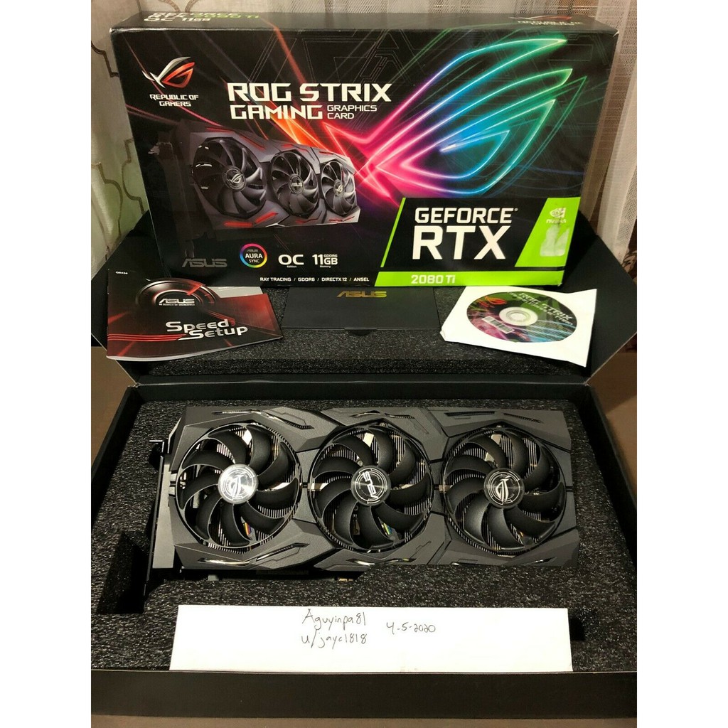 Asus Rog Strix Geforce Rtx 2080 Ti Oc Edition 11gb Gddr6 Graphics Card Kl8ho3vz2j Thaipick 7128