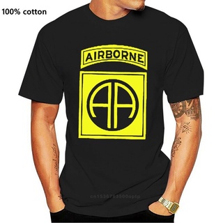 ขายดี!ขายดี เสื้อยืด พิมพ์ลายโลโก้ทหาร Airborne Div 82nd S-5 MAN BAmpll60JCgamc60 สีดํา สไตล์คลาสสิกS-5XL