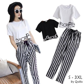 พร้อมส่ง ชุดเข้าเซ็ท 2 ชิ้น เสื้อยืด + กางเกงขายาว QUILLA Womens Dress Set of 2 - Top + Pants (NMN 1-09)