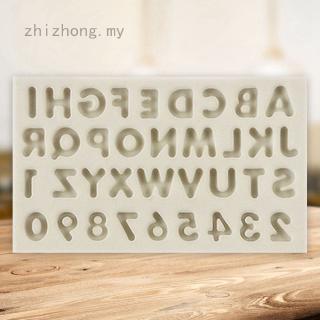 Zhizhong แม่พิมพ์ซิลิโคน รูปตัวเลขตัวอักษร สําหรับทําเค้ก บิสกิต ช็อคโกแลต Diy