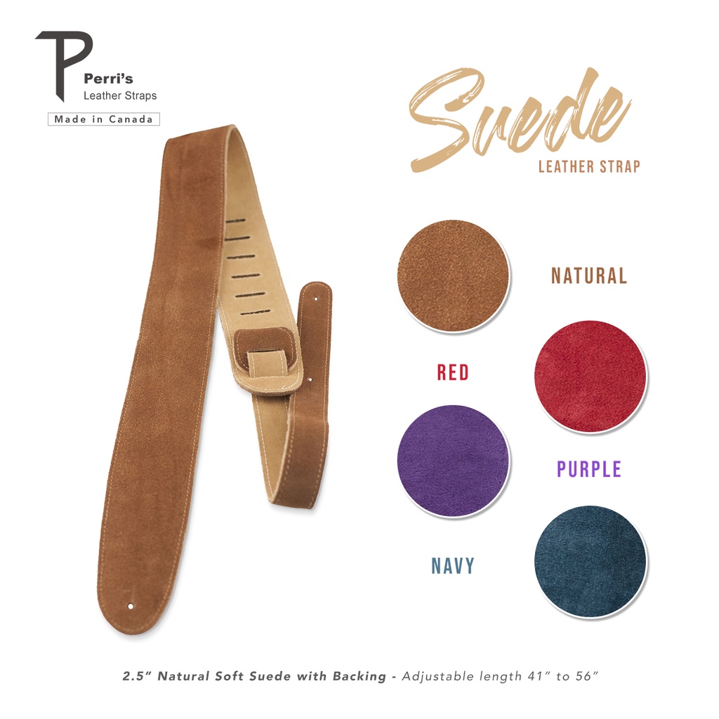 Perris Suede 2.5 Guitar Strap สายสะพายกีตาร์หนังกลับ Made in Canada