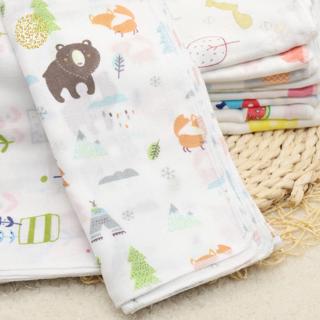 💕1PCS Double Cotton Bibs Cartoon Towels Print Saliva Towel Baby Triangle Saliva Towel RY