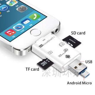 อะแดปเตอร์อ่านการ์ดความจำ OTA รองรับ SD TF Card สำหรับ Iphone/Android