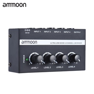 ammoon MX400 เครื่องขยายเสียง แบบโมโน เสียงรบกวนต่ำ 4 ช่อง