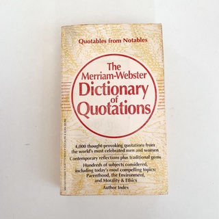 The Merriam-Webster Dictionary of Quotations ฉบับปี 1992 หนังสือรวมคำพูดและสำนวนที่พบเห็นได้บ่อย หนังสือเก่าหายาก