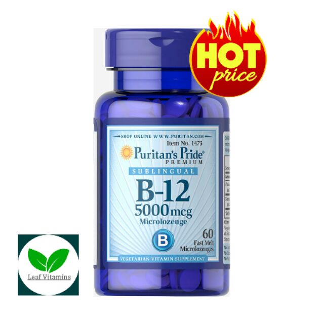 Puritans Pride Vitamin B 12 Sublingual 5000 Mcg 60 Microlozenges Shopee Thailand 4681