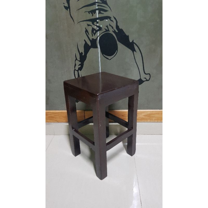 เก้าอี้ท็อปชิดไม้สัก สีโอ๊ค ขนาด30×30×50cm.