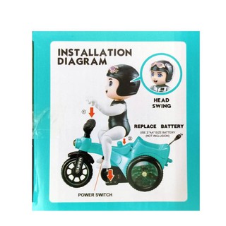 โมเดลรถของเล่น🛵ตุ๊กตาหุ่นยนต์เต้นได้ใส่ถ่าน พร้อมส่ง🎈 เด็กชายปั่นจักรยานมีไฟมีเพลงยกล้อของเล่นของใหม่ LD-151A