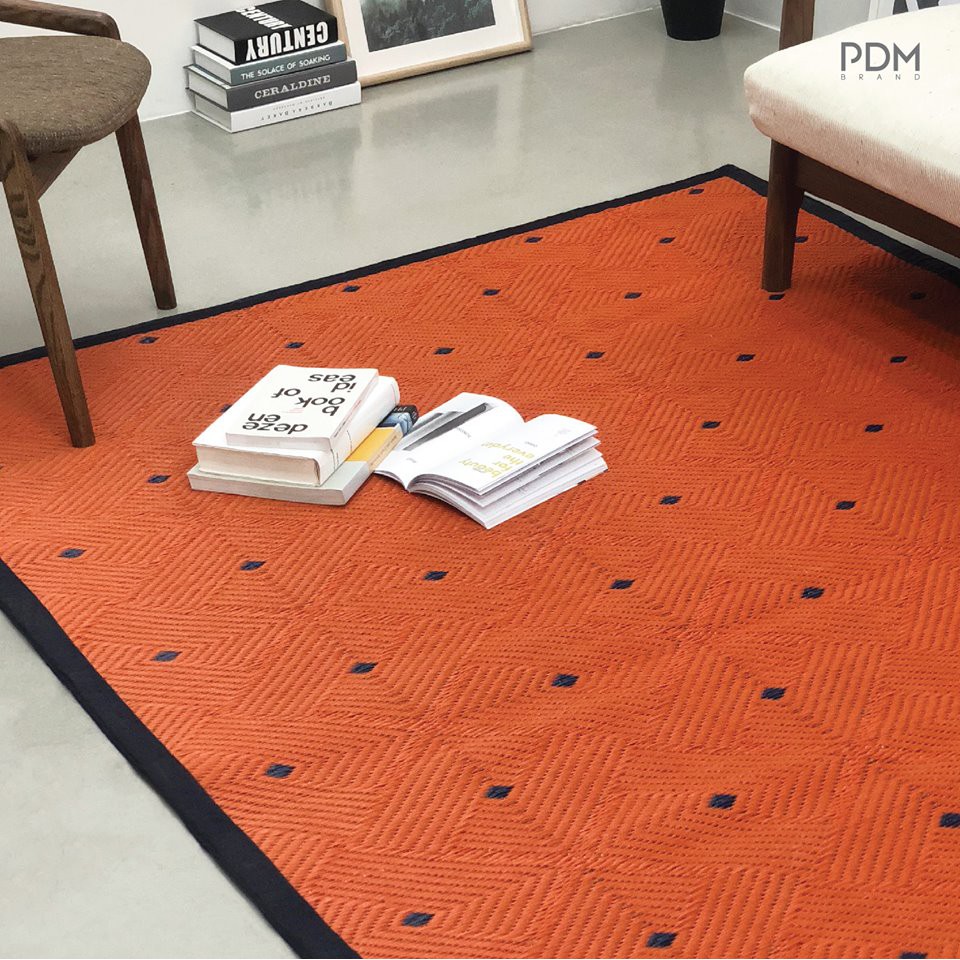 PDM เสื่ออเนกประสงค์ ลาย Ease (Indigo-Orange) Size S 90x200 cm.