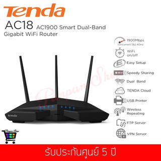 Tenda รุ่น AC18/Router/AC1900 Smart Dual-Band Gigabit WiFi Router