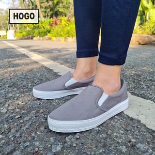 Hogo รองเท้าสลิปออน แบบสวม สวมใส่สบาย ไม่ต้องผูกเชือก รองเท้าผ้าใบผู้หญิง สลิปออน