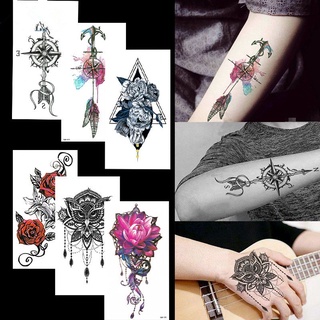 【Magic Tattoo】สติกเกอร์รอยสักชั่วคราว ลายดอกไม้ กันน้ํา สําหรับทุกเพศ XQB 02