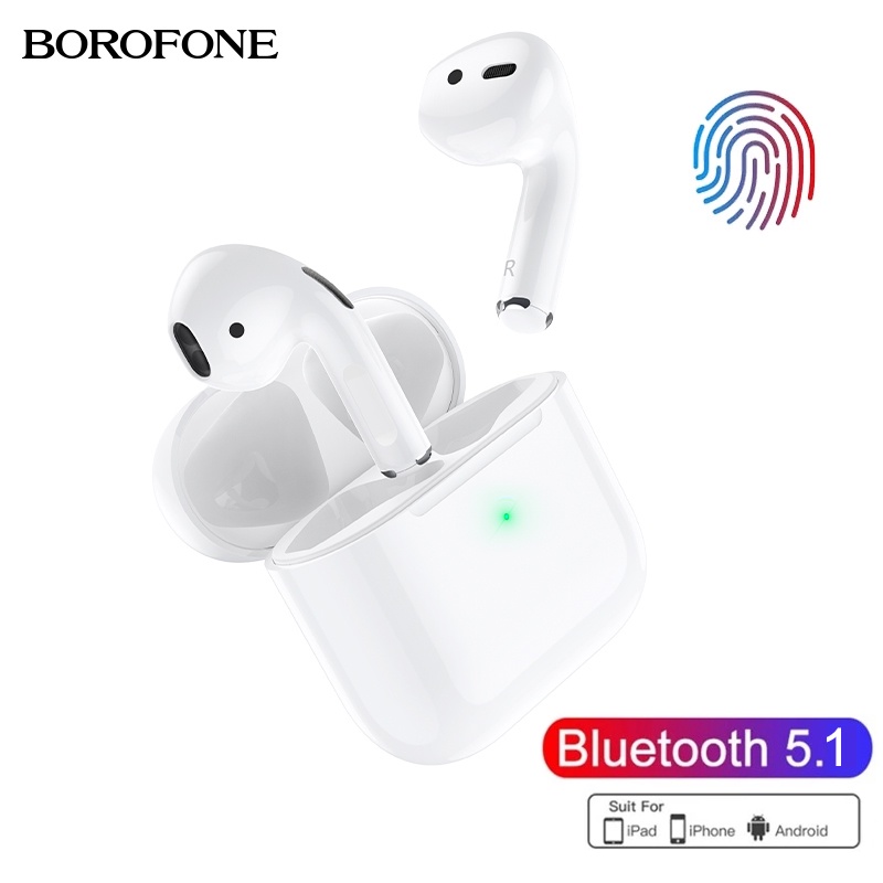 BOROFONE BW02 Plus Tws หูฟังบลูทูธไร้สาย ขนาดเล็ก คุณภาพ พร้อมไมโครโฟน รองรับ iPhone และ Android สํา