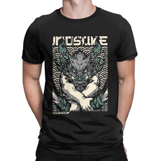 เสื้อยืดแขนสั้น พิมพ์ลายอนิเมะ Inosuke Ibira Demon Slayer สไตล์วินเทจ เหมาะกับของขวัญวันเกิด