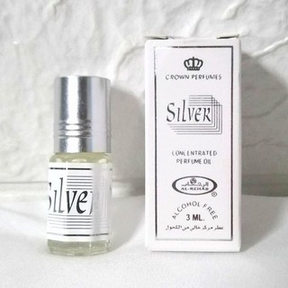 น้ำหอมอาหรับ ​แท้​ Silver​ Al rehab​ perfume​ oil ​3ml ​น้ำหอม น้ำหอมผู้ชาย น้ำหอมพกพา หอมสดชื่น น้ำหอมแท้