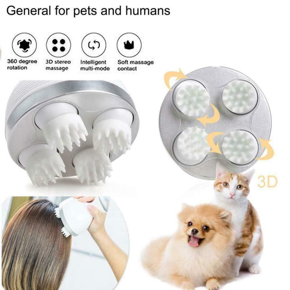 หวีElectric Head Massager with 4 Vibration et Cat Dog Massager