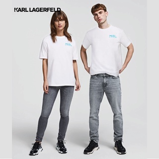 เสื้อยืดผ้าฝ้ายพิมพ์ลายขายดี สตรีทแฟชั่น KARL LAGERFELD - UNISEX BALLOON LOGO T-SHIRT WHITE เสื้อยืด แฟชั่น