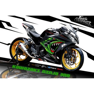 ลายฉลาม ติดรถ KAWASAKI NINJA250/300